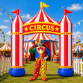 Inflatable Circus Arch Entrance - 11FT Red & White Carnival Party Decor