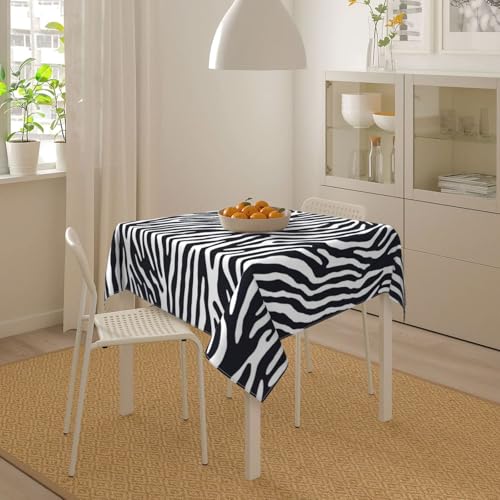 Leopard Zebra Square Tablecloth 60 x 60 Inches Washable Waterproof Decor