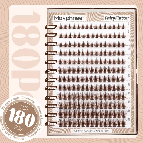 Fairy Flutter Brown Eyelash Clusters - Spiky Wispy DIY Lash Pack 8-16mm