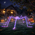 7FT Outdoor Halloween Spider Decor with 170 Lights - Giant Lighted Yard Prop