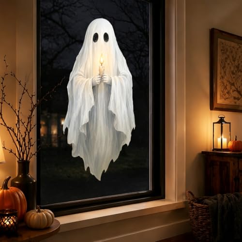 Halloween Ghost Window Clings - Spooky Reusable Decals for Holiday Decor
