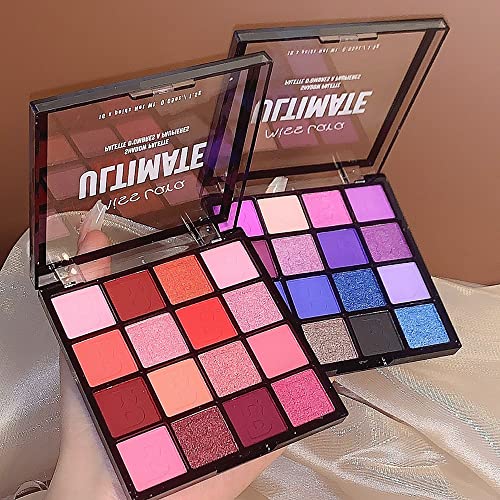 Pink Eyeshadow Palette - 16 Colors Matte & Glitter Korean Makeup Set