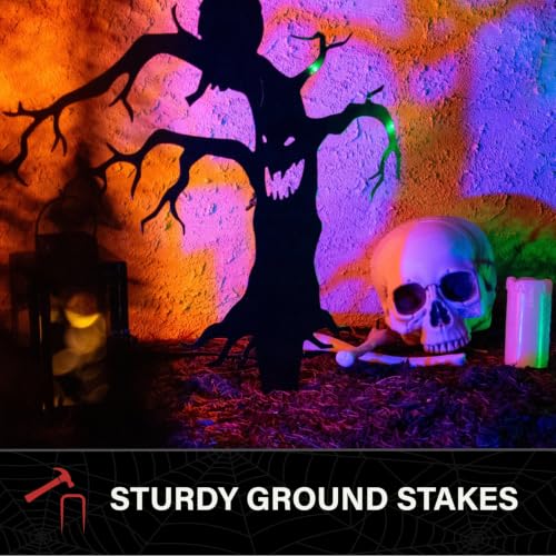 LED Spooky Halloween Tree with Owl and Lantern, 2 Feet Decor