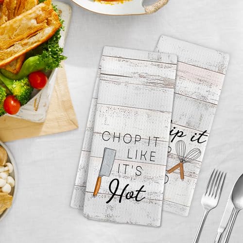 Funny Chef Kitchen Towels Set of 4 - Farmhouse Hand Dish Tea Towels - Gnmduw