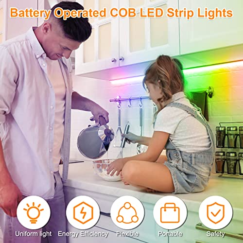 USB Powered COB LED Strip Lights 6.56Ft Purple Flexible Tape for Room & Party