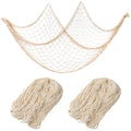 Nautical Fishnet Decorations for Party - Cotton Sea Life Underwater Decor, 2 Pack