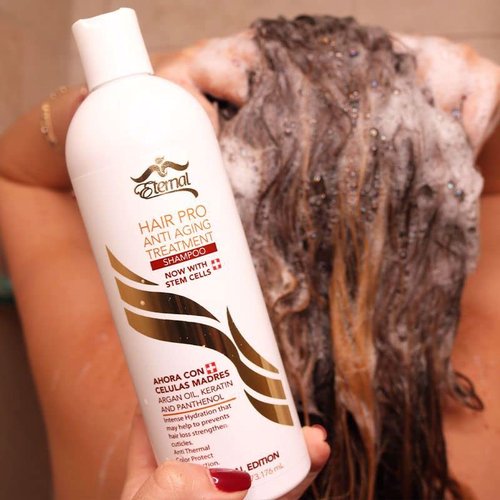 Eternal Spirit Beauty Hair Pro Anti Aging Treatment Shampoo and Conditioner, Serum, Scalp Massager Brush. Revitalize with Swiss Stem Cells, Argan Oils, Keratin. 32 Fl Oz
