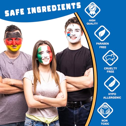 Water-Based Face & Body Paint Set - 10 Colors, 30ml Each, Safe Hypoallergenic