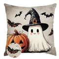 Halloween Ghost Pillow Covers 18x18 Waterproof Outdoor Pumpkin - Black & Orange Variation