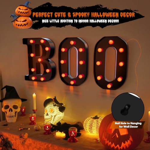 LED Marquee Letters BOO Halloween Decorations Indoor Outdoor Light Up Sign