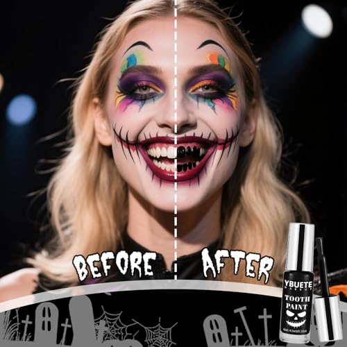 YBUETE Halloween Nicotine Tooth Paint for SFX Makeup - Yellow