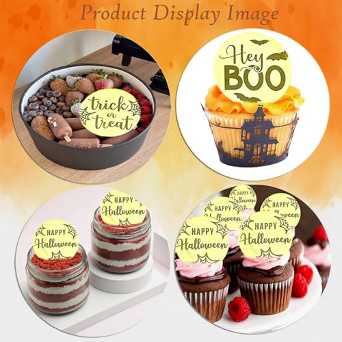 Halloween Cake Toppers Set - Gold Mirror Acrylic with 3 Designs for Party Decorations