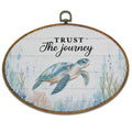 Coastal Sea Turtle Oval Wall Art Decor - 11.4x8.6 Inches, Ready to Hang