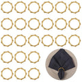 Set of 24 Gold Bamboo Napkin Rings - Elegant Table Decoration for Weddings & Parties
