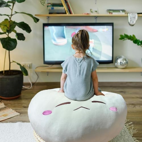 X-Large Frown Dumpling Plush Pillow - Funny Food Stuffed Animal for Kids and Adults