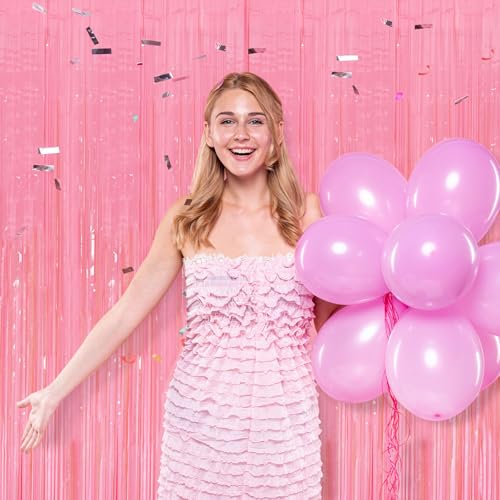 Pastel Pink Foil Streamers Party Backdrop Set - 78.7" x 39.4" (10 Pack)