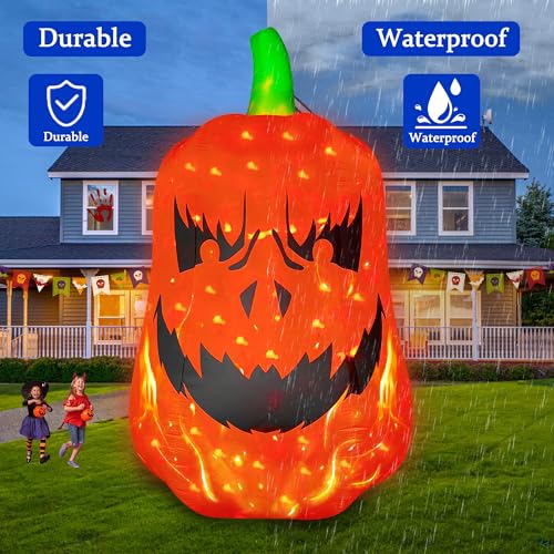 Giant 12FT Inflatable Jack O'Lantern Pumpkin Halloween Yard Decoration with LED Lights