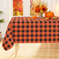 Halloween Table Cloth 52x70 Inches Vinyl & Flannel Backed Orange & Black