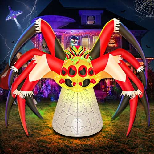6FT Halloween Inflatable Spider Decoration with LED Lights Outdoor Yard Decor