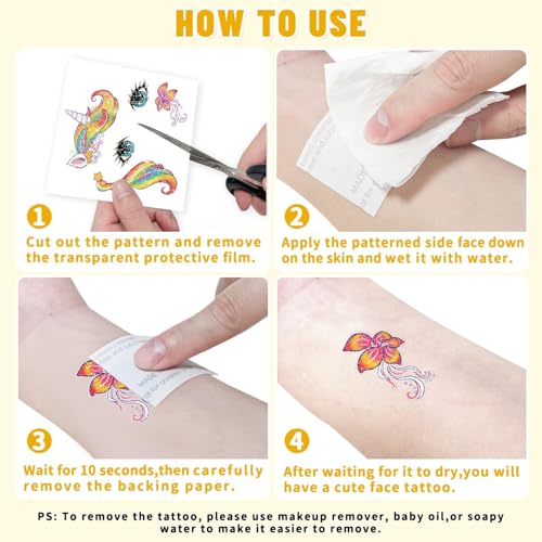Partywind Glitter Temporary Face Tattoos for Kids - Face Painting & Party Fun