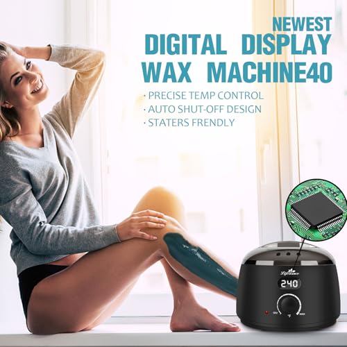 LCD Black Waxing Kit with Digital Wax Warmer & Accessories - Women & Men