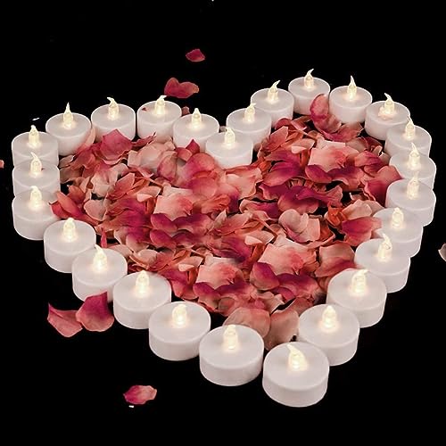LED Flameless Tea Lights 150 Pack Warm White Battery Operated Safe Decor