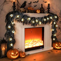 Black Halloween Garland with Eyeball String Lights - 9FT Spider Decoration