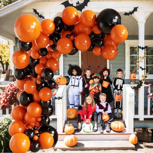 Black Orange Balloon Arch Kit - 134pcs Back to School Halloween Decoration