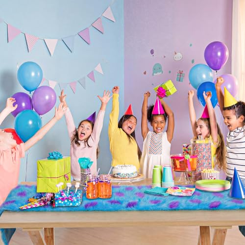 Monster Party Table Runner - Plush Furry Design, 2 Pack, 13x72 Inches - Variation of 2