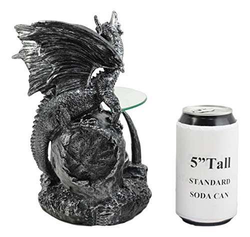Sabretooth Skull Dragon Oil Warmer - Gothic Decor, Fantasy Fireplace, 8.5" with Variation Grendel Sabretooth Skull Guardian