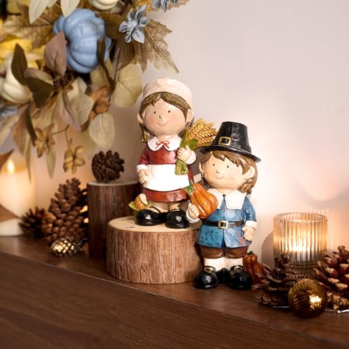 Large Fall Decorations Set of 2 Harvest Figurines for Home & Garden — Thanksgiving & Autumn Decor