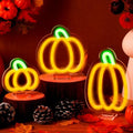 3-Pack Fall Pumpkin Neon Signs LED Halloween Lights for Window Decor