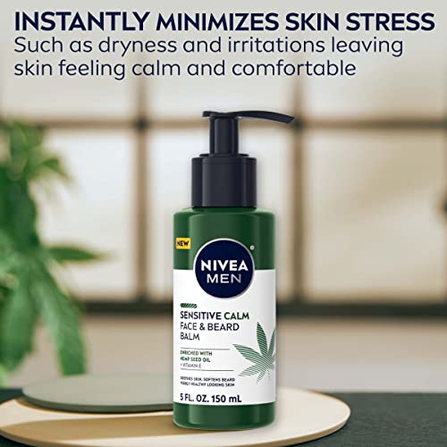 Men's Sensitive Face and Beard Balm - Calming Hydrating 5 fl oz Pump