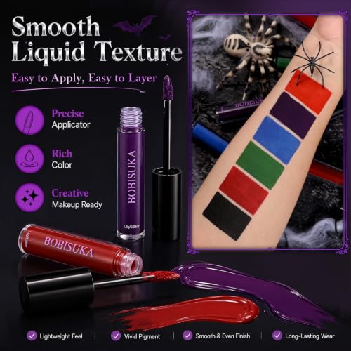 Halloween Liquid Lipstick Set - Bold Matte Colors for Cosplay & Gothic Makeup