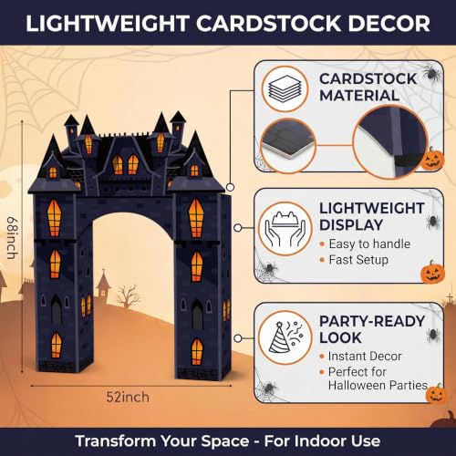 Halloween Castle Archway - Haunted House Cardstock Doorway Decoration - Variation: Halloween
