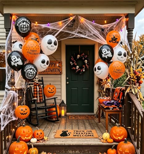 Halloween Balloons Decorations Set - 50pcs 12 Inch Latex Party Balloons