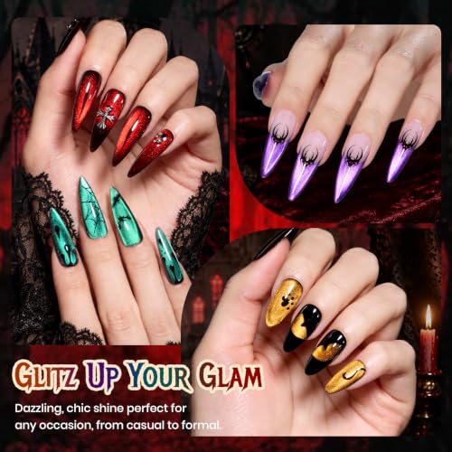 Beetles Halloween Cat Eye Gel Nail Polish Set - Witch Potion 6 Colors - Variation A