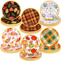 Uiifan 120 Pcs Fall Pumpkin and Maple Leaf Disposable Paper Plates - 7 Inch Thanksgiving & Autumn Harvest Dinnerware Set - Variation of THIS listing