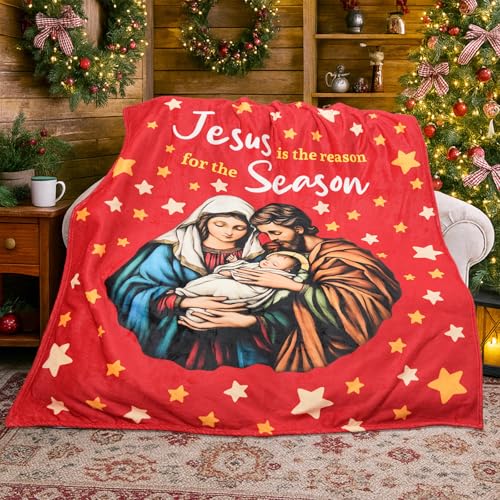 Christmas Nativity Throw Blanket 50x60 Inch Cozy Soft Holiday Decor
