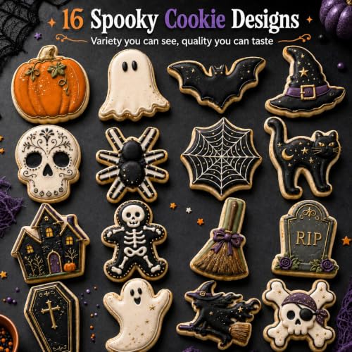 Halloween Cookie Cutters Set 16 Pieces Shapes - Style4