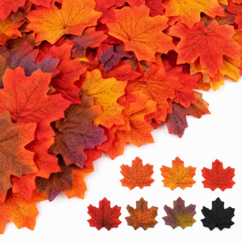 Fall Maple Leaf Garland - 350 Fake Autumn Leaves for Decor & Crafts