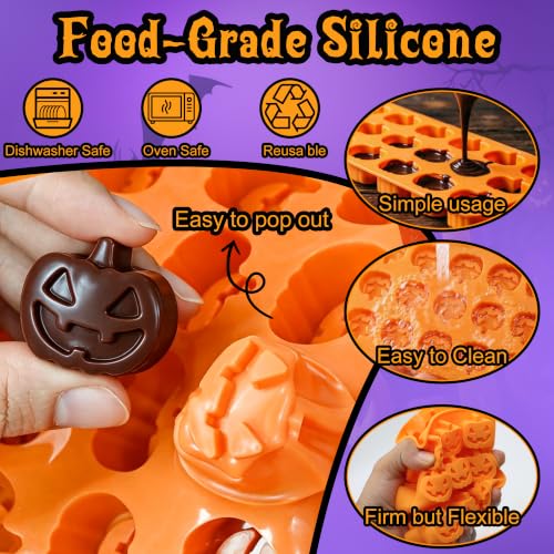 Pumpkin Silicone Mold 3-Pack Halloween Candy & Chocolate Molds 54 Cavities - Variation of THIS listing