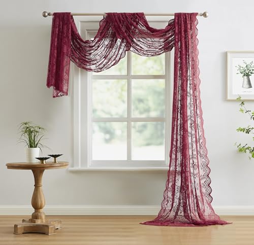 Burgundy Canopy Bed Curtains - 54W x 216L for Gothic Bedroom Decor - Variation of NOIR GOTHIC DECOR
