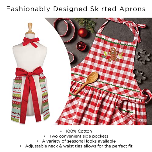 Halloween Apron with Buffalo Check Trick or Treat Pattern - One Size