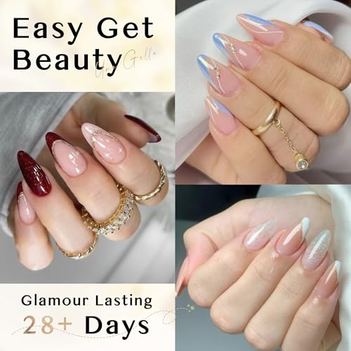 Acrylic Nail Tips Set 312 Pieces Almond Shape False Nails with Nail Glue - Long Lasting DIY Manicure