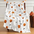 Halloween Throw Blanket 50x60 Inches - Spooky Pumpkin Bat Web Print Cozy Fuzzy Blanket for Couch Bed Kids & Adults - Variation of THIS listing 03 White