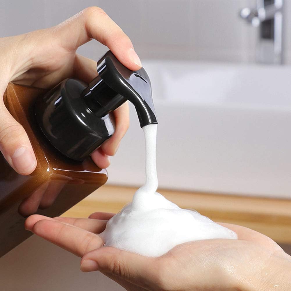 UUJOLY Foaming Soap Dispenser - 450ml Refillable Pump Bottle for Liquid Soap & Shampoo | Amber (2 Pcs)