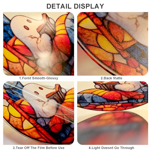 Ghost Reading Acrylic Suncatcher Ornament Window Hanging Wall Decor - 3 Pieces