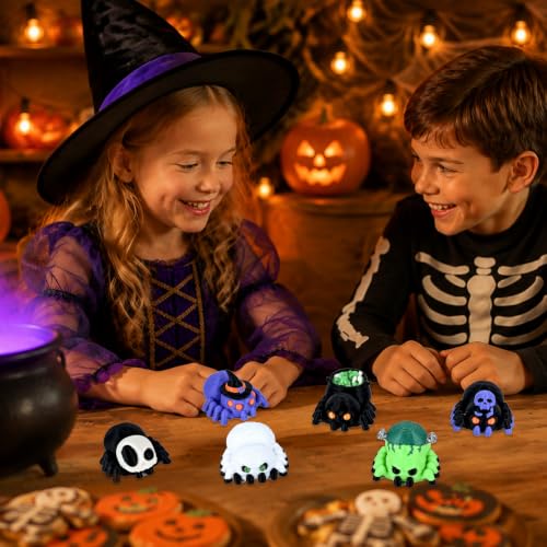 Halloween Spider Figurines Set - 15 Mini Spooky Decorations for Seasonal Decor