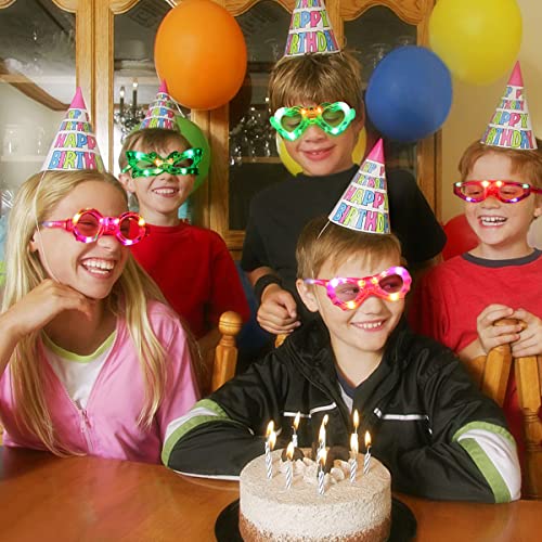 21 Packs 7 Shapes LED Glasses - Glow in The Dark Party Supplies for Kids & Adults